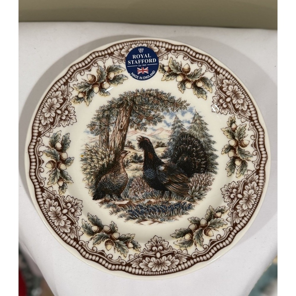 4 Royal Stafford Homeland Capercailie 8.5" Salad Plates Thanksgiving Set 4 New